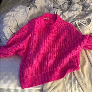 American Eagle Outfitters Pink Crew Neck Sweater